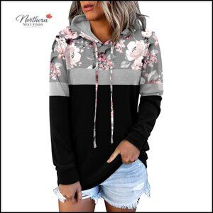 Cotton Polyester Spandex Hooded Sweatshirt with Drawstring Pocket